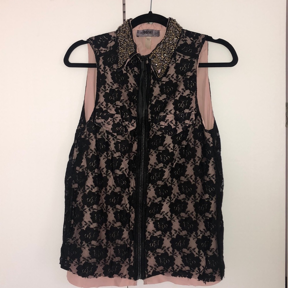 DIESEL Sleeveless Zip Up Top